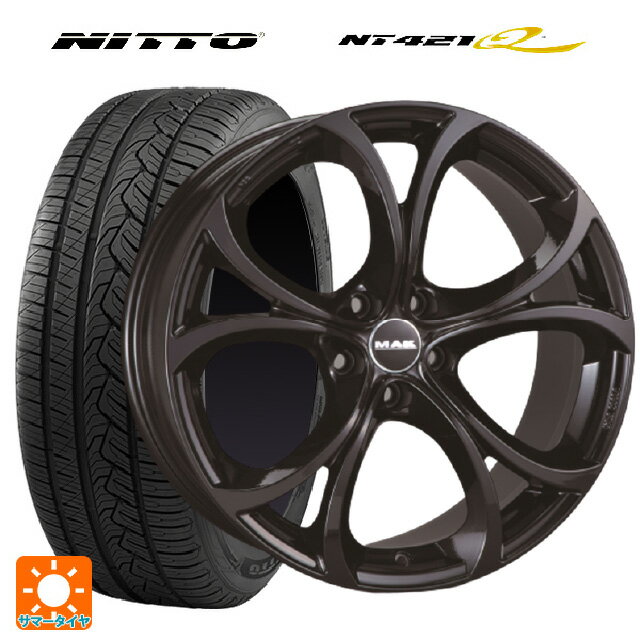 【6/20限定 全品P5倍＆クーポン】アルファロメオ ステルヴィオ(952系)用 235/55R19 105W XL ニットー NT421Q 阿部商会 マック ラリオ グロスブラック 新品サマータイヤホイール 4本セット