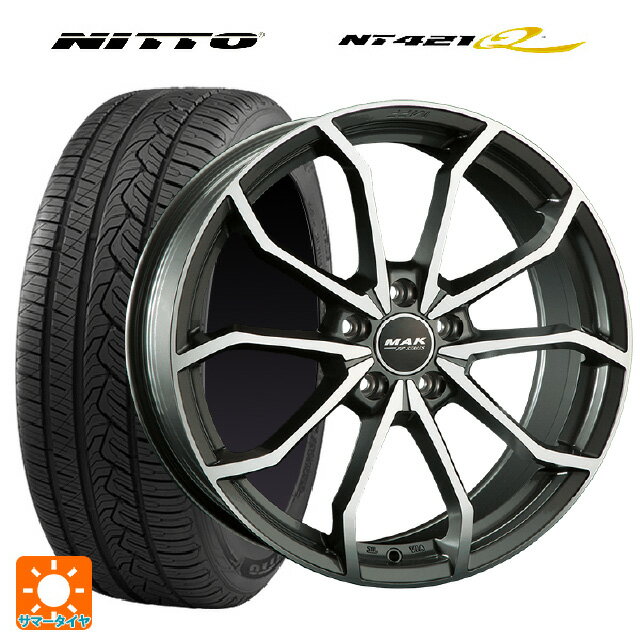 【6/22 20時〜 全品P5倍＆クーポン】アウディ A8(F8C)用 235/55R18 104V XL ニットー NT421Q 阿部商会 マック レーベFF ガンメタリックミラー 新品サマータイヤホイール 4本セット