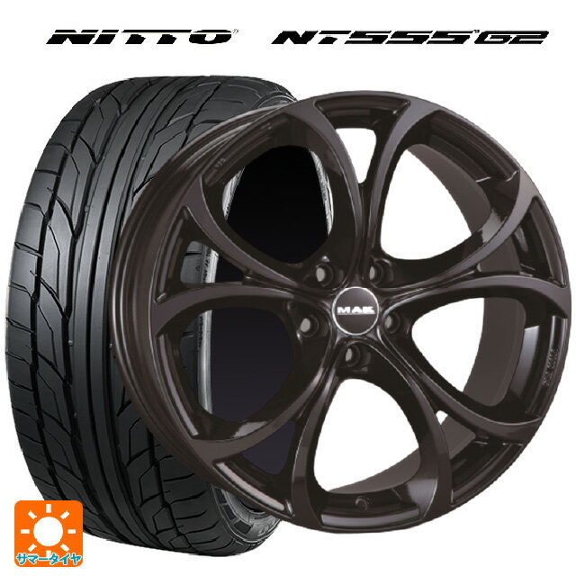 【6/20限定 全品P5倍＆クーポン】アルファロメオ ジュリア(952系)用 255/40R19 100W XL ニットー NT555 G2 阿部商会 マック ラリオ グロスブラック 新品サマータイヤホイール 4本セット