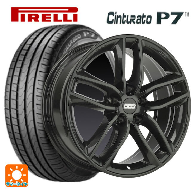 フォルクスワーゲン ゴルフオールトラック(AU系)用 205/55R17 91V ピレリ チンチュラートP7 BBS ジャーマニー SX0301 クリスタルブラック 新品サマータイヤホイール 4本セット