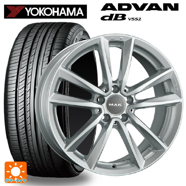 【最大3万円OFFクーポン 5/27 1:59迄】メルセデスベンツ Cクラス(W205)用 225/55R16 95W ヨコハマ アドバンデシベル V552 マック ブレーメン シルバー 新品サマータイヤホイール 4本セット