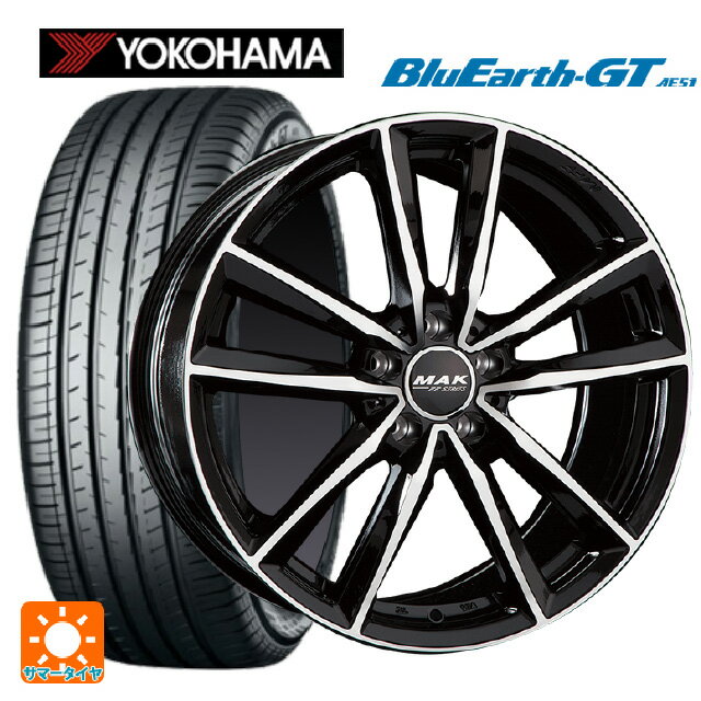 メルセデスベンツ Bクラス(W247)用 225/40R19 93W XL ヨコハマ ブルーアースGT AE51 マック ブレーメンFF ブラックミラー 新品サマータイヤホイール 4本セット