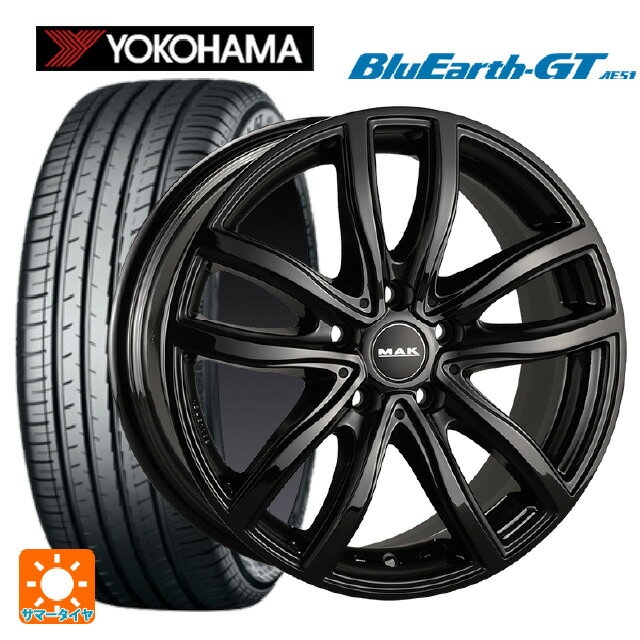 BMW 1シリーズ(F40)用 225/45R17 94W XL ヨコハマ ブルーアースGT AE51 マック ファー グロスブラック 新品サマータイヤホイール 4本セット