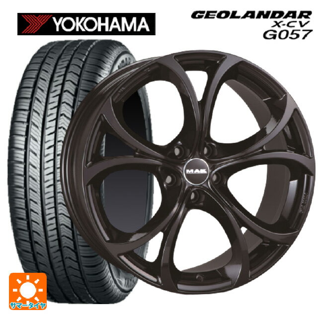 【6/20限定 全品P5倍＆クーポン】アルファロメオ ステルヴィオ(949系)用 235/55R19 105W XL ヨコハマ ジオランダー X-CV G057 正規品 阿部商会 マック ラリオ グロスブラック 新品サマータイヤホイール 4本セット