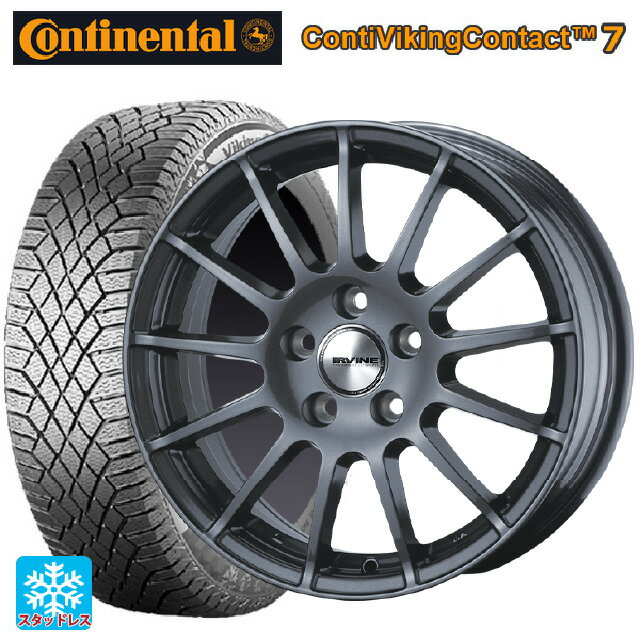 【5/20限定 最大3万円OFFクーポン】メルセデスベンツ Eクラス(W213)用 245/40R19 98T XL コンチネンタル コンチバイキングコンタクト7 正規品 アーヴィン F01 ガンメタリック 新品スタッドレスタイヤホイール 4本セット