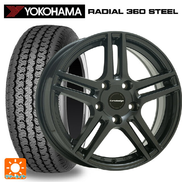 ルノー キャプチャー(HJB系)用 215/65R16 96S ヨコハマ ラディアル360スチール ホワイトリボン 阿部商会 ユーロデザイン アイガー ガンメタリック 新品サマータイヤホイール 4本セット