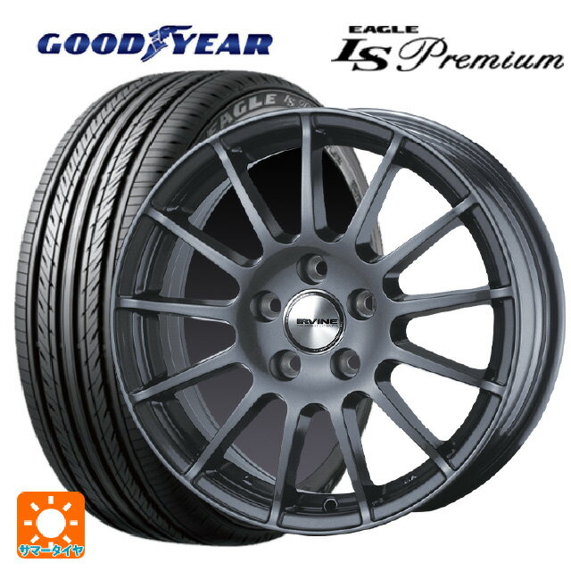 ボルボ V40(MB/MD系)用 225/40R18 88W グッドイヤー イーグル LS プレミアム アーヴィン F01 ガンメタリック 新品サマータイヤホイール 4本セット