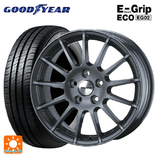 【6/15〜16限定 全品P5倍＆クーポン】在庫有 ルノー キャプチャー(2RH5F)用 205/65R15 94H グッドイヤー エフィシェントグリップ エコ EG02 # ウェッズ アーヴィン F01 ガンメタリック 新品サマータイヤホイール 4本セット