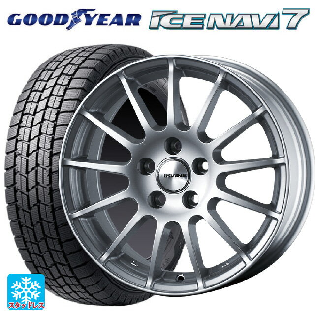 ジープ チェロキー(KL24)用 225/60R17 99Q グッドイヤー アイスナビ7(限定) # アーヴィン F01 ハイパーシルバー 新品スタッドレスタイヤホイール 4本セット