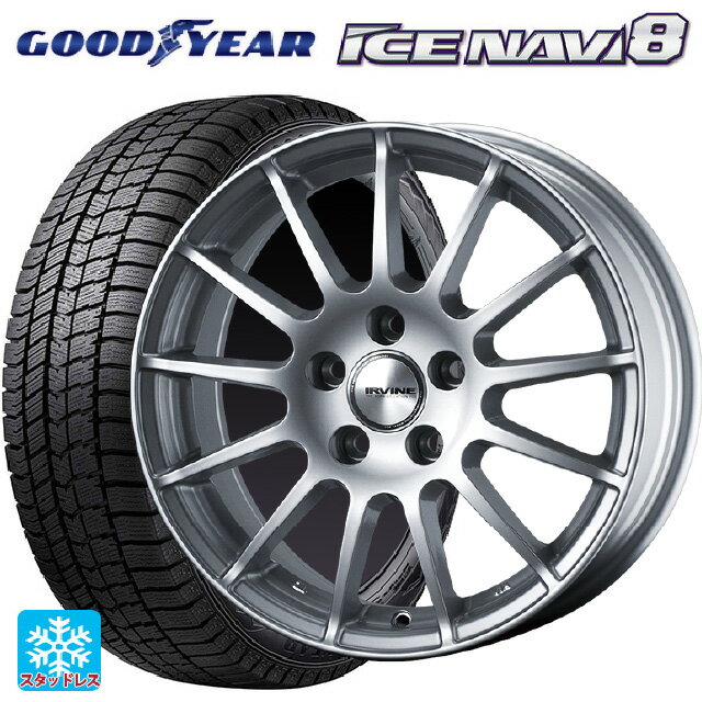 【最大3万円OFFクーポン 5/16 1:59迄】メルセデスベンツ Eクラス(W213)用 245/45R18 100Q XL グッドイヤー アイスナビ8 アーヴィン F01 ハイパーシルバー 新品スタッドレスタイヤホイール 4本セット