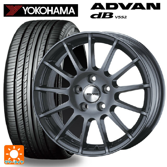 【6/15〜16限定 全品P5倍＆クーポン】ルノー キャプチャー(2RH5F)用 205/65R15 94H ヨコハマ アドバンデシベル V552 正規品 ウェッズ アーヴィン F01 ガンメタリック 新品サマータイヤホイール 4本セット