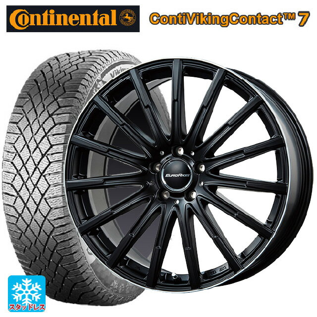 メルセデスベンツ Bクラス(W247)用 225/45R18 95T XL コンチネンタル コンチバイキングコンタクト7 正規品 エアフルト マットブラック/リムポリッシュ 新品スタッドレスタイヤホイール 4本セット