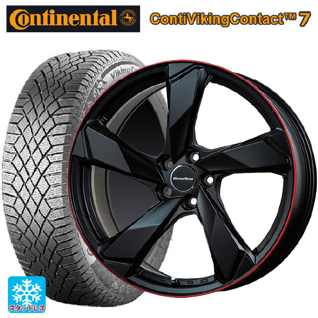 【5/20限定 最大3万円OFFクーポン】ランドローバー レンジローバー イヴォーク(LZ2系)用 235/55R19 105T XL コンチネンタル コンチバイキングコンタクト7 正規品 クロスエッジ マットブラック/レッドリム 新品スタッドレスタイヤホイール 4本セット