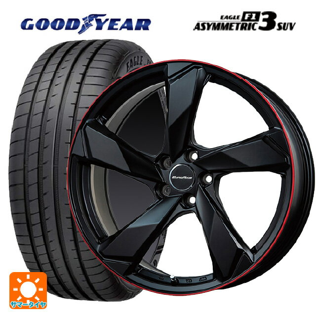 ランドローバー レンジローバー ヴェラール(LY系)用 255/50R20 109Y XL グッドイヤー イーグル F1 アシメトリック3 SUV クロスエッジ マットブラック/レッドリム 新品サマータイヤホイール 4本セット