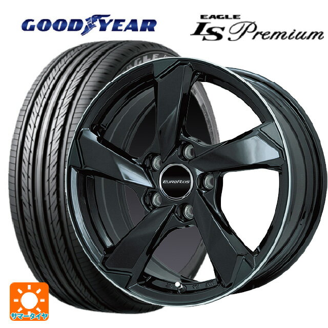 プジョー 508(R8系)用 215/55R17 94W グッドイヤー イーグル LS プレミアム クロスエッジ グロスブラック/リムポリッシュ 新品サマータイヤホイール 4本セット