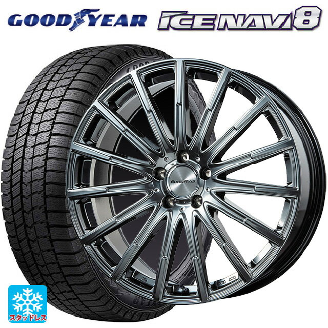 メルセデスベンツ A35(W177)用 235/40R18 95Q XL グッドイヤー アイスナビ8 エアフルト クロームハイパーブラック 新品スタッドレスタイヤホイール 4本セット