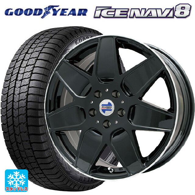 【6/11 1:59迄 全品ポイント5倍】ミニ ミニクロスオーバー(F60)用 225/55R17 97Q グッドイヤー アイスナビ8 # ケレナーズ エムセブン グロスブラック/リムポリッシュ 新品スタッドレスタイヤホイール 4本セット