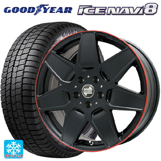 ミニ ミニ(F55/F56)用 205/45R17 88Q XL グッドイヤー アイスナビ8 ケレナーズ エムセブン マットブラック/リムレッドライン 新品スタッドレスタイヤホイール 4本セット