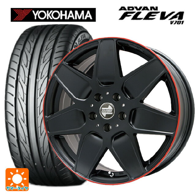 【6/11 1:59迄 全品ポイント5倍】ミニ ミニクロスオーバー(F60)用 225/50R18 99W XL ヨコハマ アドバン フレバ V701 正規品 ケレナーズ エムセブン マットブラック/リムレッドライン 新品サマータイヤホイール 4本セット