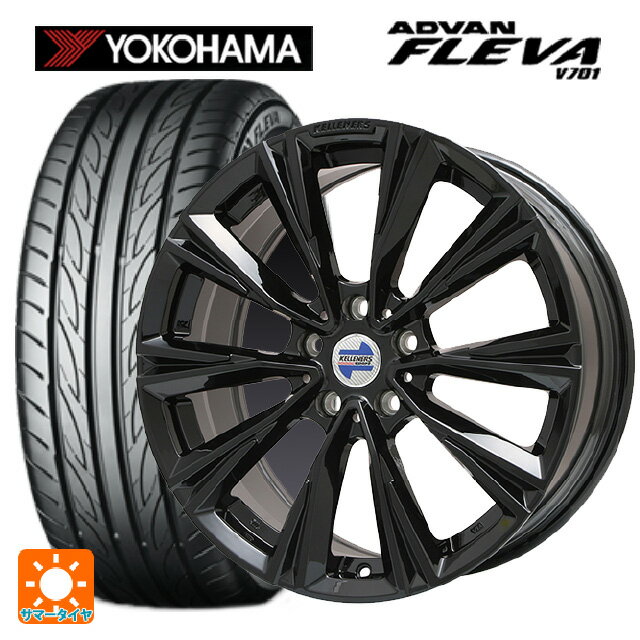 【6/15〜16限定 全品P5倍＆クーポン】ミニ ミニクロスオーバー(F60)用 225/50R18 99W XL ヨコハマ アドバン フレバ V701 正規品 ケレナーズ エックスライン グロスブラック 新品サマータイヤホイール 4本セット