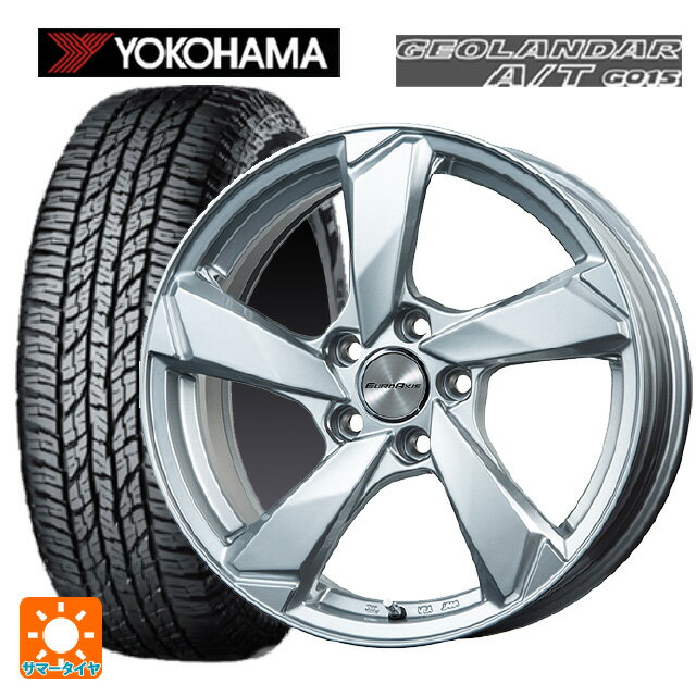 【5/20限定 最大3万円OFFクーポン】ランドローバー レンジローバー イヴォーク(LZ2系)用 225/65R17 102H ヨコハマ ジオランダー A/T G015 ブラックレター クロスエッジ シルバー 新品サマータイヤホイール 4本セット