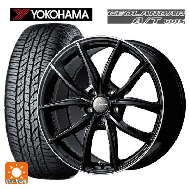 ポルシェ マカン(95B/J1系)用 [F]:235/60R18 107H XL [R]:255/55R18 109H XL ヨコハマ ジオランダー A/T G015 ブラックレター MPライン マットブラック/リムポリッシュ 新品サマータイヤホイール 4本セット