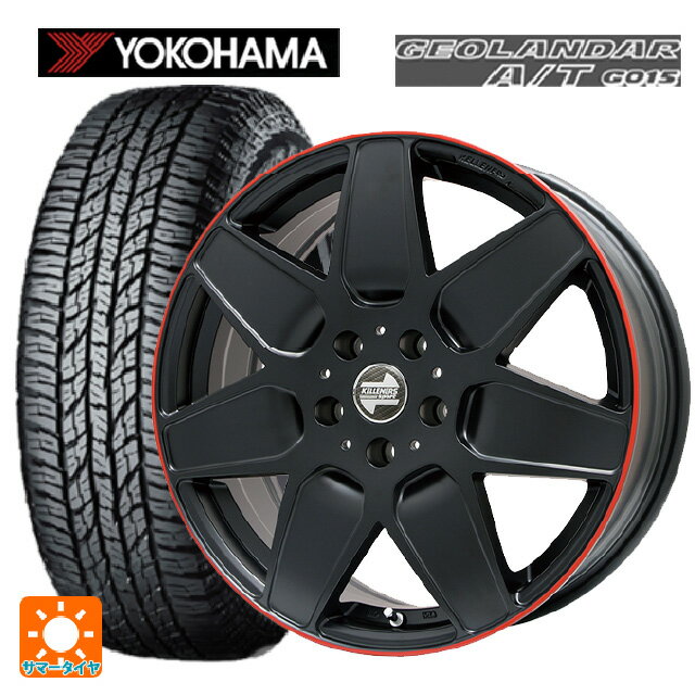 【6/11 1:59迄 全品ポイント5倍】ミニ ミニクロスオーバー(F60)用 225/50R18 95H ヨコハマ ジオランダー A/T G015 ブラックレター 正規品 ケレナーズ エムセブン マットブラック/リムレッドライン 新品サマータイヤホイール 4本セット