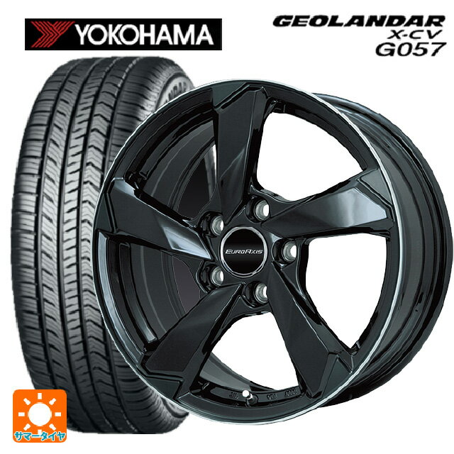 【5/9 20時〜 最大3万円OFFクーポン】ランドローバー レンジローバー イヴォーク(LZ2系)用 235/55R19 105W XL ヨコハマ ジオランダー X-CV G057 クロスエッジ グロスブラック/リムポリッシュ 新品サマータイヤホイール 4本セット