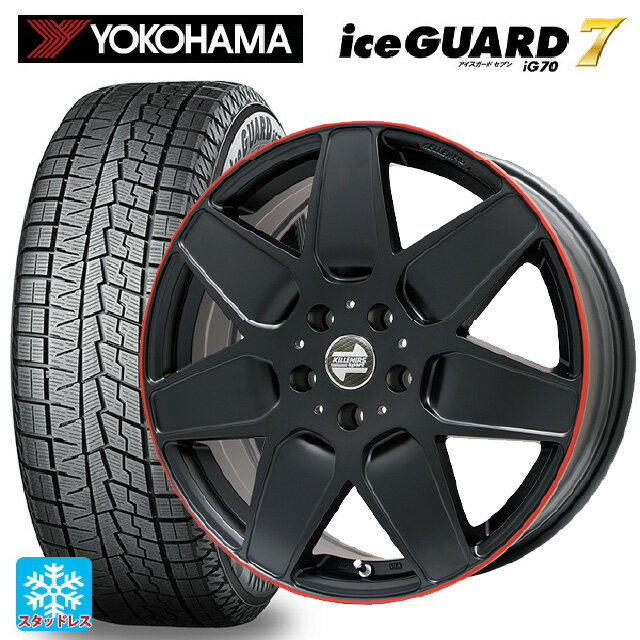 【6/15〜16限定 全品P5倍＆クーポン】ミニ ミニクラブマン(F54)用 225/45R17 91Q ヨコハマ アイスガード7(IG70) ケレナーズ エムセブン マットブラック/リムレッドライン 新品スタッドレスタイヤホイール 4本セット