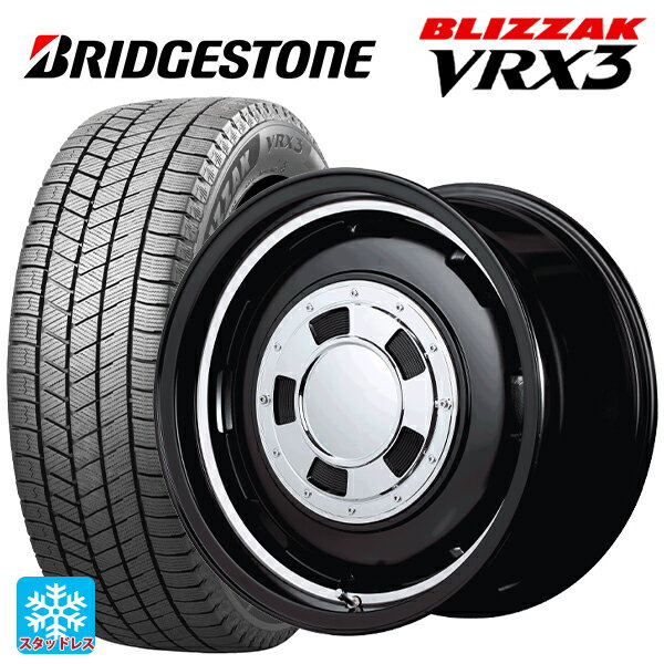 2024年製 155/65R14 75Q ブリヂストン ブリザック VRX3 # 正規品 # エムアイディー ガルシア シスコ # セミグロスブラック＋リムヴァーレイポリッシュ 14-4.5J 国産車用 スタッドレスタイヤホイール4本セット