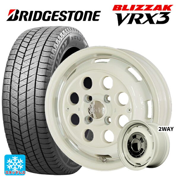 165/60R15 77Q ブリヂストン ブリザック VRX3 正規品 マルカサービス ガルシア シスコ オールドイングリュッシュホワイト＋リムヴァーレイ 15-4.5J 国産車用 スタッドレスタイヤホイール4本セット