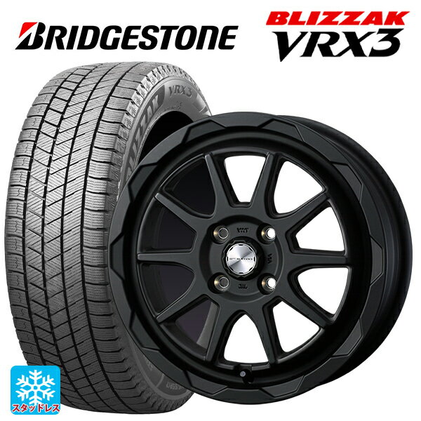 2024年製 165/60R14 75Q ブリヂストン ブリザック VRX3 正規品 ウェッズ マッドヴァンス06 フルマットブラック 14-4.5J 国産車用 スタッドレスタイヤホイール4本セット