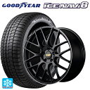 スバル クロストレック(5AA-GUE)用 225/55R18 98Q グッドイヤー アイスナビ8 # エムアイディー MID エクスクルーシブ 028F セミグロスブラック+リムエッジDC+ロゴマシニング 新品スタッドレスタイヤホイール 4本セット