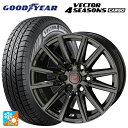 【最大3万円OFFクーポン 1/7 23:59迄】トヨタ ハイエース(200系)用 195/80R15 107/105N グッドイヤー ベクターフォーシーズンズ カーゴ ザインSS # ソリッドブラック 新品オールシーズンタイヤホイール4本セット