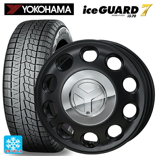 【6/11 1:59迄 全品ポイント5倍】155/65R14 75Q ヨコハマ アイスガード7(IG70) ジャパン三陽 モンツァ ピエディーノ セミグロスブラック 14-4.5J 国産車用 スタッドレスタイヤホイール4本セット