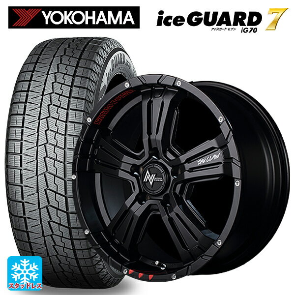 215/65R16 98Q ヨコハマ アイスガード7(IG70) エムアイディー ナイトロパワー クロスクロウ グラフィティエディション # セミグロスブラック＋ピアスドリルド/グラフィティ 16-7J 国産車用 スタッドレスタイヤホイール4本セット