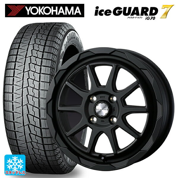155/65R14 75Q ヨコハマ アイスガード7(IG70) ウェッズ マッドヴァンス06 フルマットブラック 14-4.5J 国産車用 スタッドレスタイヤホイール4本セット