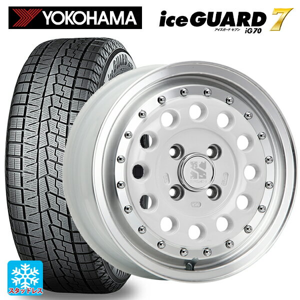 165/65R14 79Q ヨコハマ アイスガード7(IG70) エムエルジェイ エクストリームJ ラギッド ホワイト/リムポリッシュ 14-5J 国産車用 スタッドレスタイヤホイール4本セット