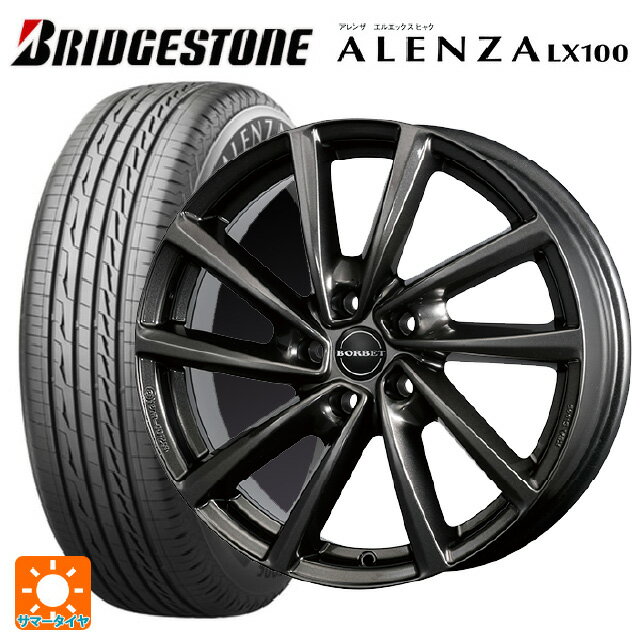 アウディ Q3(F3D)用 235/55R18 100V ブリヂストン アレンザLX100 正規品 # ボルベット タイプ V ミストラルアンスラサイトグロッシー 新品サマータイヤホイール 4本セット