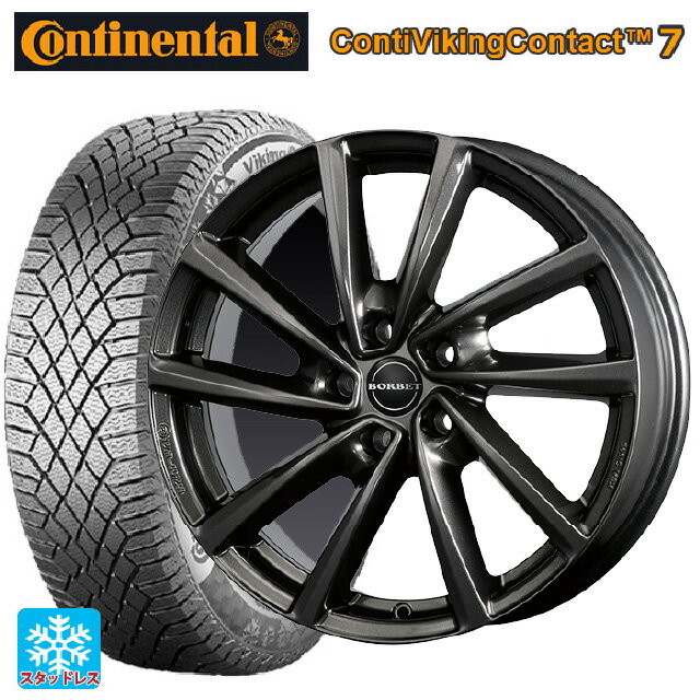 フォルクスワーゲン ティグアン(5N系)用 235/55R18 104T XL コンチネンタル コンチバイキングコンタクト7 正規品 ボルベット タイプ V ミストラルアンスラサイトグロッシー 新品スタッドレスタイヤホイール 4本セット