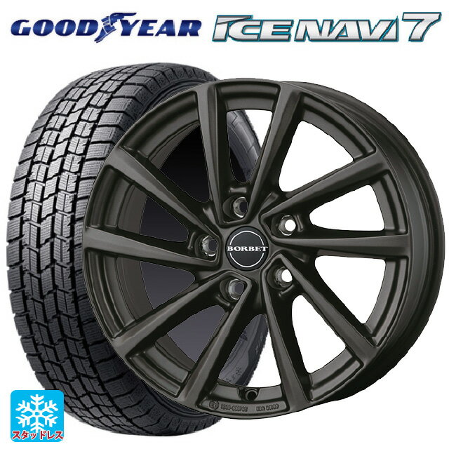 ミニ ミニクラブマン(F54)用 205/55R16 91Q グッドイヤー アイスナビ7(限定) ボルベット タイプ V ミストラルアンスラサイトマット 新品スタッドレスタイヤホイール 4本セット