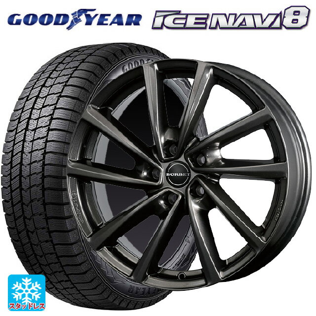 フォルクスワーゲン ティグアン(5N系)用 235/50R18 97Q グッドイヤー アイスナビ8 ボルベット タイプ V ミストラルアンスラサイトグロッシー 新品スタッドレスタイヤホイール 4本セット