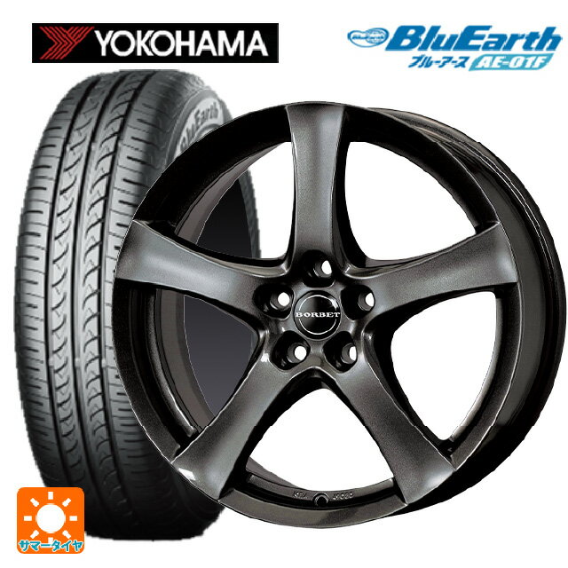 ルノー キャプチャー(2RH5F1)用 205/65R15 94H ヨコハマ ブルーアース AE01F ボルベット タイプ F ミストラルアンスラサイトグロッシー 新品サマータイヤホイール 4本セット