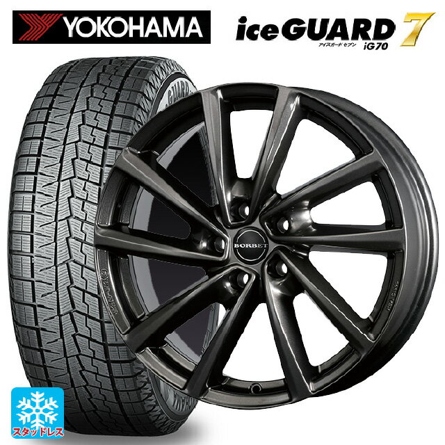 ジープ レネゲード 4xe(BV系)用 215/55R18 99Q ヨコハマ アイスガード7(IG70) ボルベット タイプ V ミストラルアンスラサイトグロッシー 新品スタッドレスタイヤホイール 4本セット