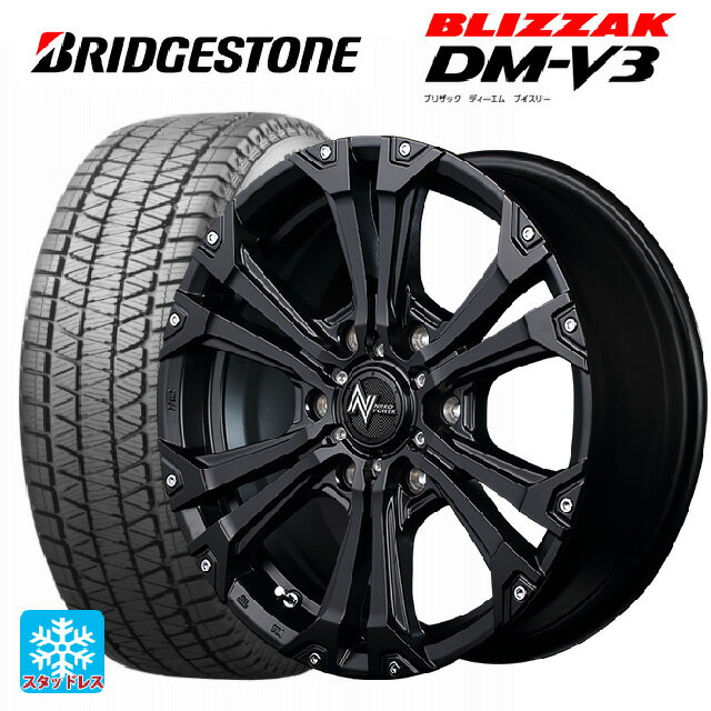 即日発送 トヨタ ハイラックス(120系)用 265/65R17 112Q ブリヂストン ブリザック DM-V3 # 正規品 ナイトロパワー ジャベリン セミグロスブラック＋ピアス＆ミルド 新品スタッドレスタイヤホイール 4本セット