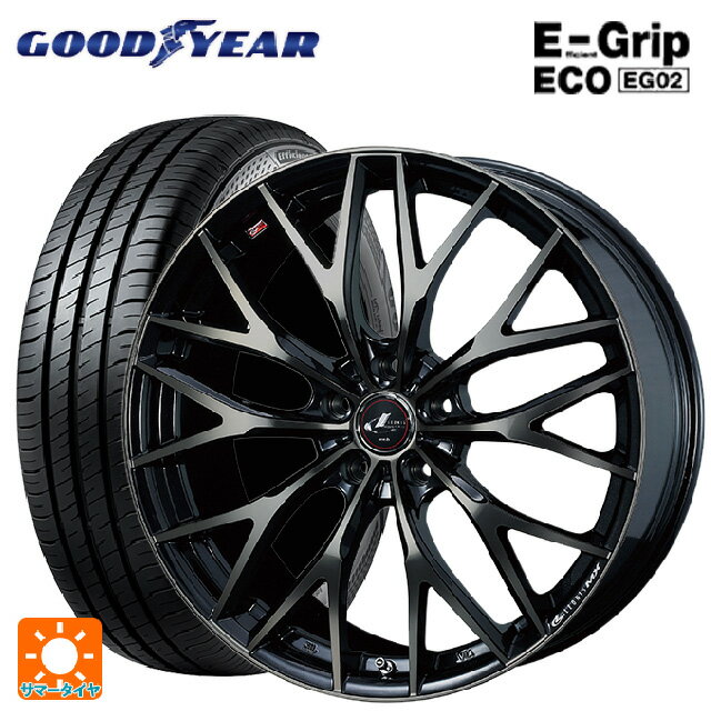 195/65R15 91H グッドイヤー エフィシェントグリップ エコ EG02 ウェッズ レオニス MX PBMC/TI 15-6J 国産車用 サマータイヤホイール4本セット