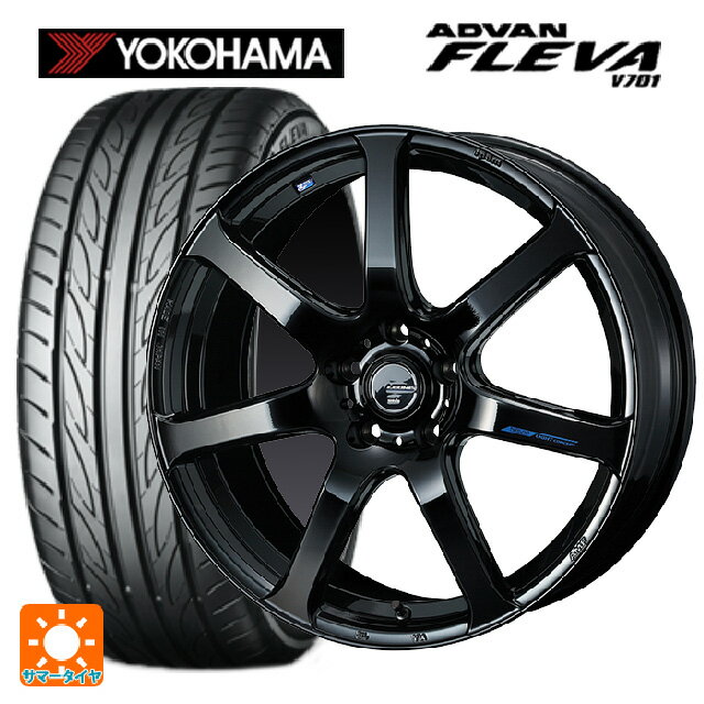 225/40R19 93W XL ヨコハマ アドバン フレバ V701 ウェッズ レオニス ナヴィア07 PBK 19-8J 国産車用 サマータイヤホイール4本セット