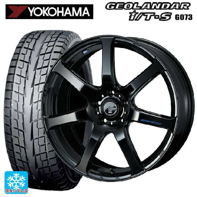 【6/22 20時〜 全品P5倍＆クーポン】215/60R17 96Q ヨコハマ ジオランダー ITS G073 正規品 ウェッズ レオニス ナヴィア07 PBK 17-7J 国産車用 スタッドレスタイヤホイール4本セット