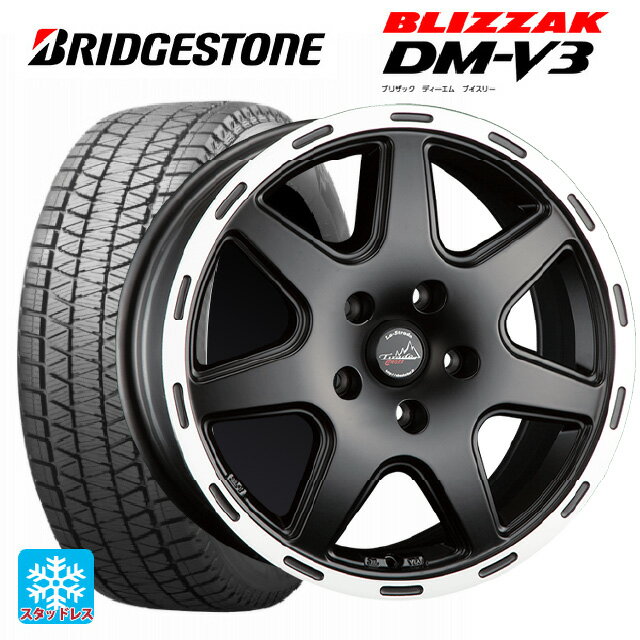 【最大3万円OFFクーポン 5/16 1:59迄】ジープ チェロキー(KL24)用 225/60R17 99Q ブリヂストン ブリザック DM-V3 正規品 ラ・ストラーダ ティラードクロス マットブラックリムポリッシュ 新品スタッドレスタイヤホイール 4本セット