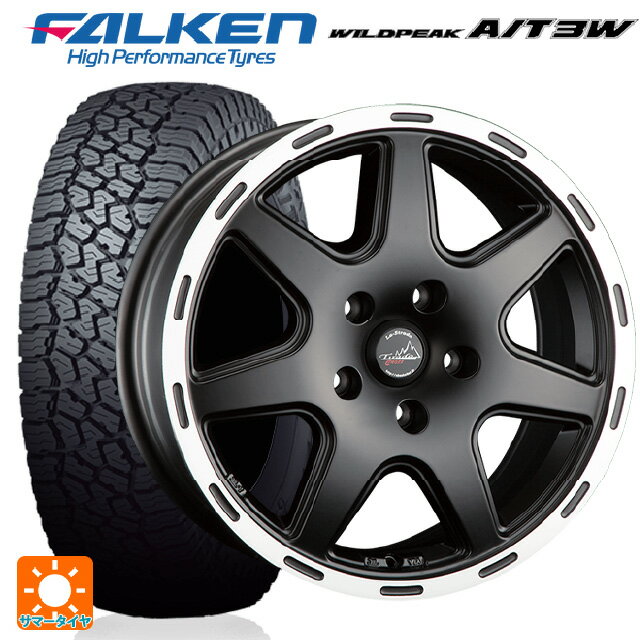 【6/22 20時〜 全品P5倍＆クーポン】ジープ ラングラー(JL系)用 265/70R17 121R ファルケン ワイルドピーク AT3W 阿部商会 ラ・ストラーダ ティラードクロス マットブラックリムポリッシュ 新品サマータイヤホイール 5本セット